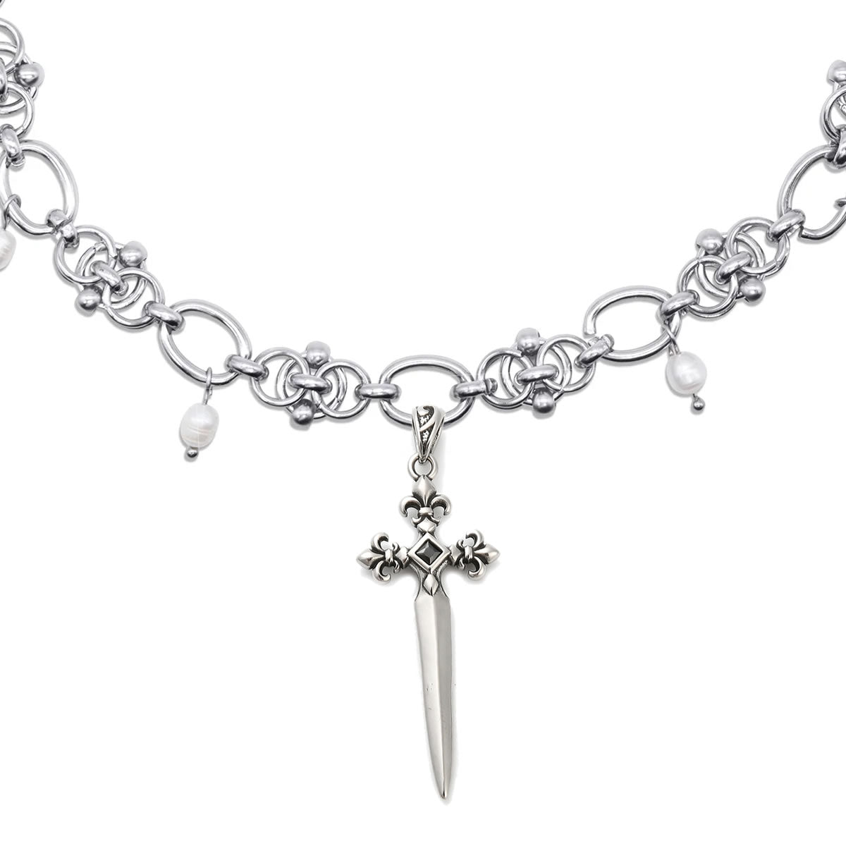 Juliet Pearl Dagger Choker Necklace