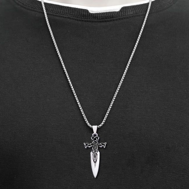 Stainless Steel Celtic Dagger Necklace