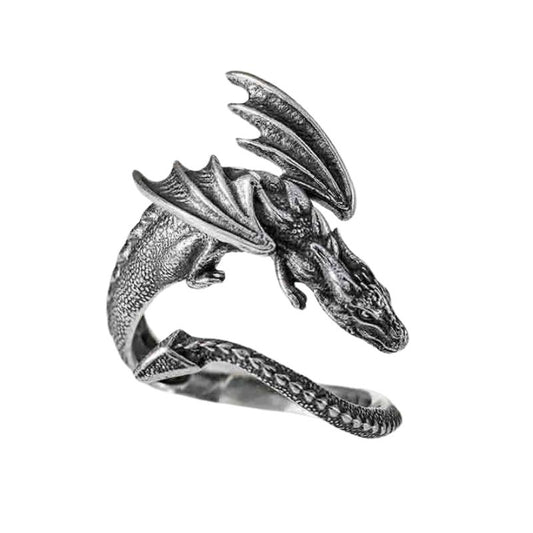 Sterling Silver Wrap Around Dragon Ring