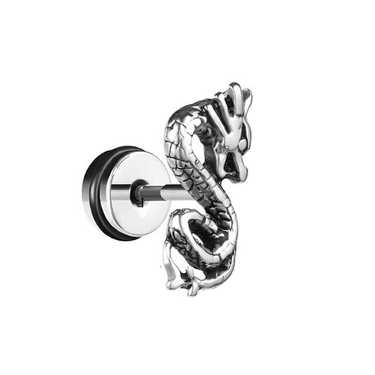 Dragon Barbell Stud Earring