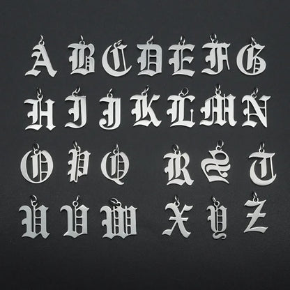Gothic Font Initial Necklace