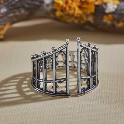 Sterling Silver Gothic Gate Ring