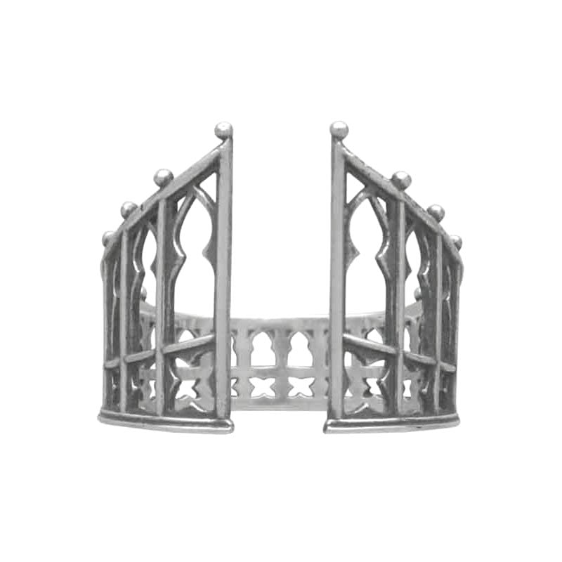 Sterling Silver Gothic Gate Ring