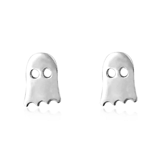 Silver Ghost Stud Earrings