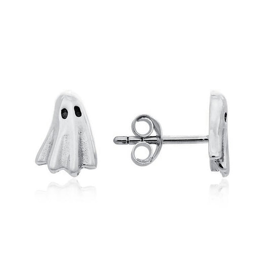 Sterling Silver Ghost Stud Earrings