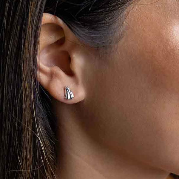Sterling Silver Ghost Stud Earrings
