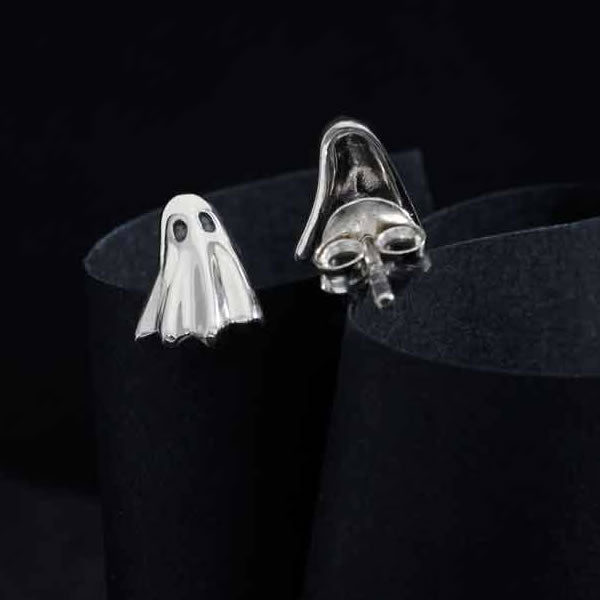 Sterling Silver Ghost Stud Earrings