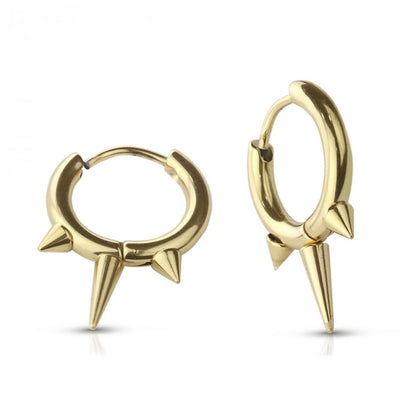 Spiked Hoop Earrings (Gold)