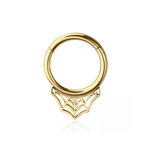 Spider Web Septum Ring (Gold)