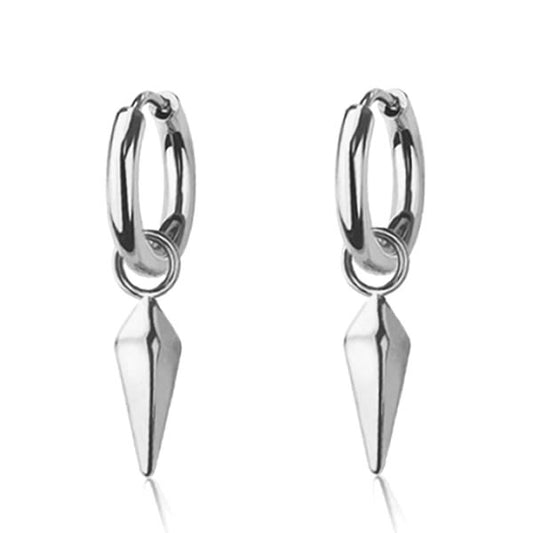 Single Spike Hoop Drop Earrings