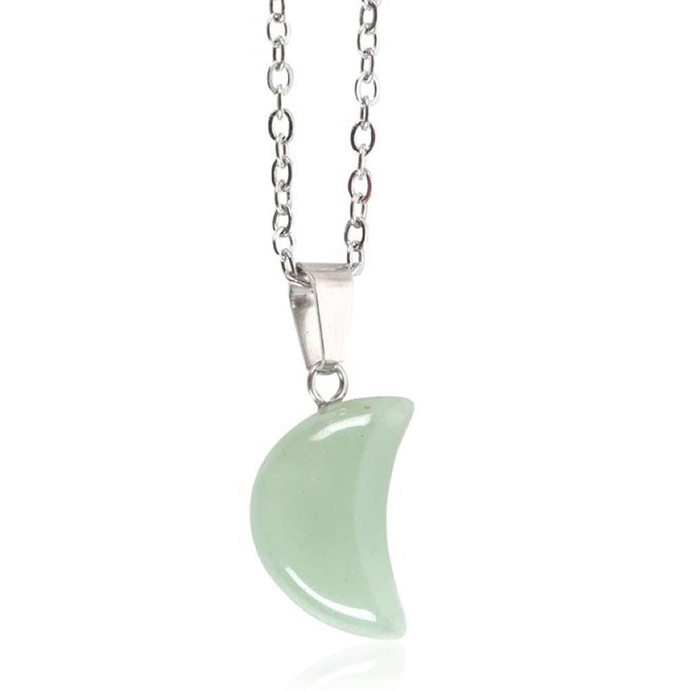 Green Aventurine Crystal Moon Necklace