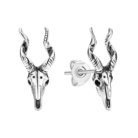 Goat Skull Stud Earrings