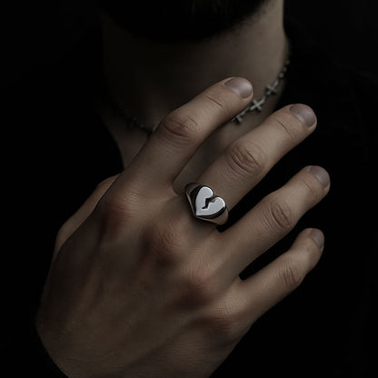 Stainless Steel Broken Heart Ring