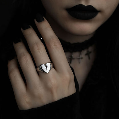 Stainless Steel Broken Heart Ring