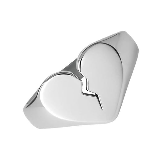 Stainless Steel Broken Heart Ring