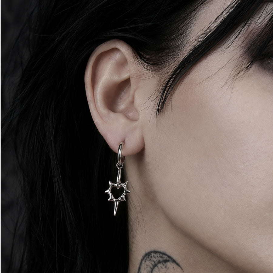 Thorny Heart Hoop Earrings