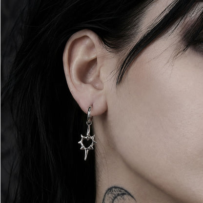 Thorny Heart Hoop Earrings