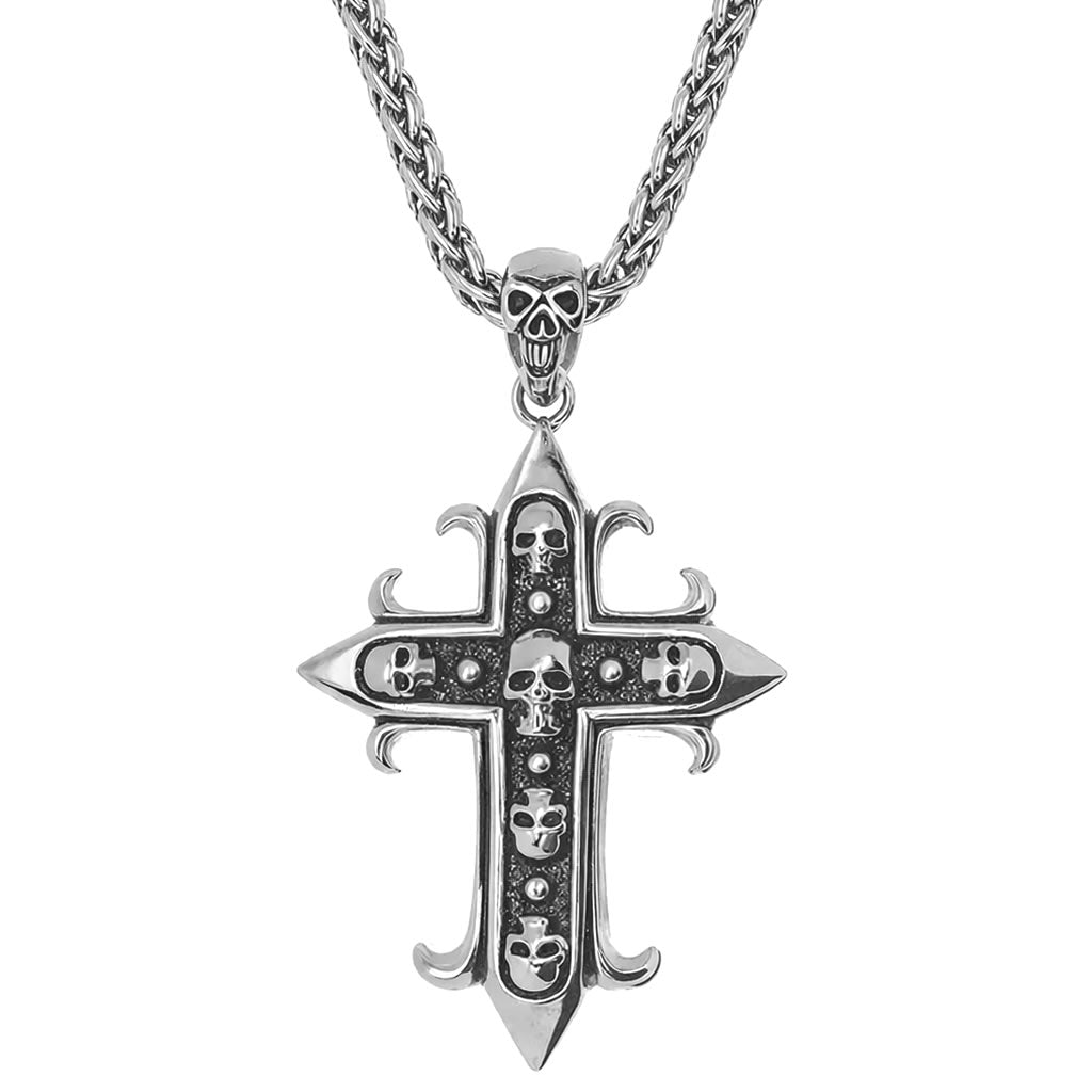 Large Skull Cross Necklace