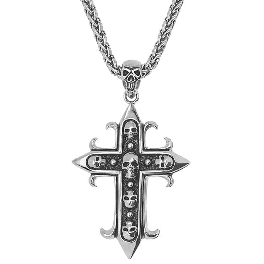 Large Skull Cross Necklace