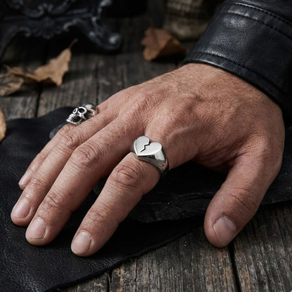 Stainless Steel Broken Heart Ring