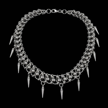 Roller Ball Spike Choker Necklace