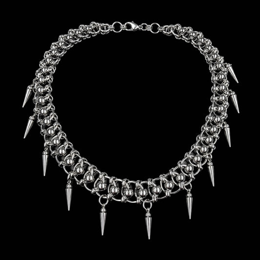 Roller Ball Spike Choker Necklace