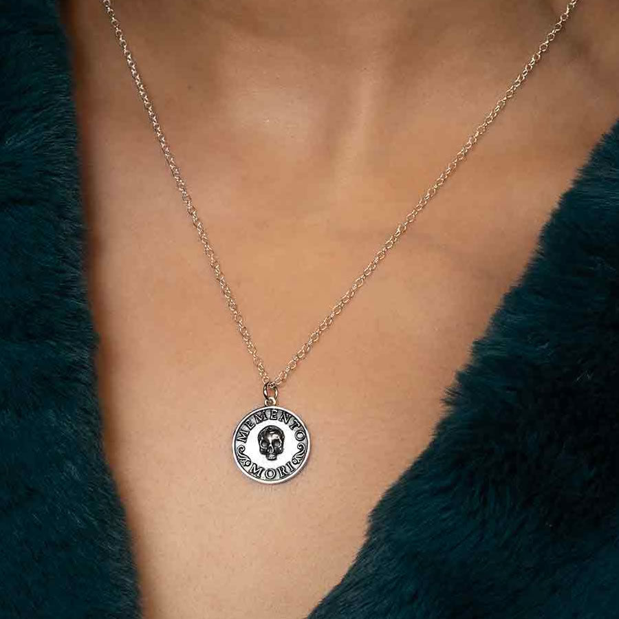 Sterling Silver Memento Mori Necklace