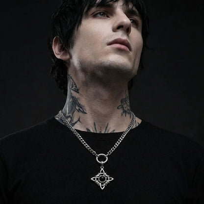 Stainless Steel Sentinel Lunar Knot Necklace