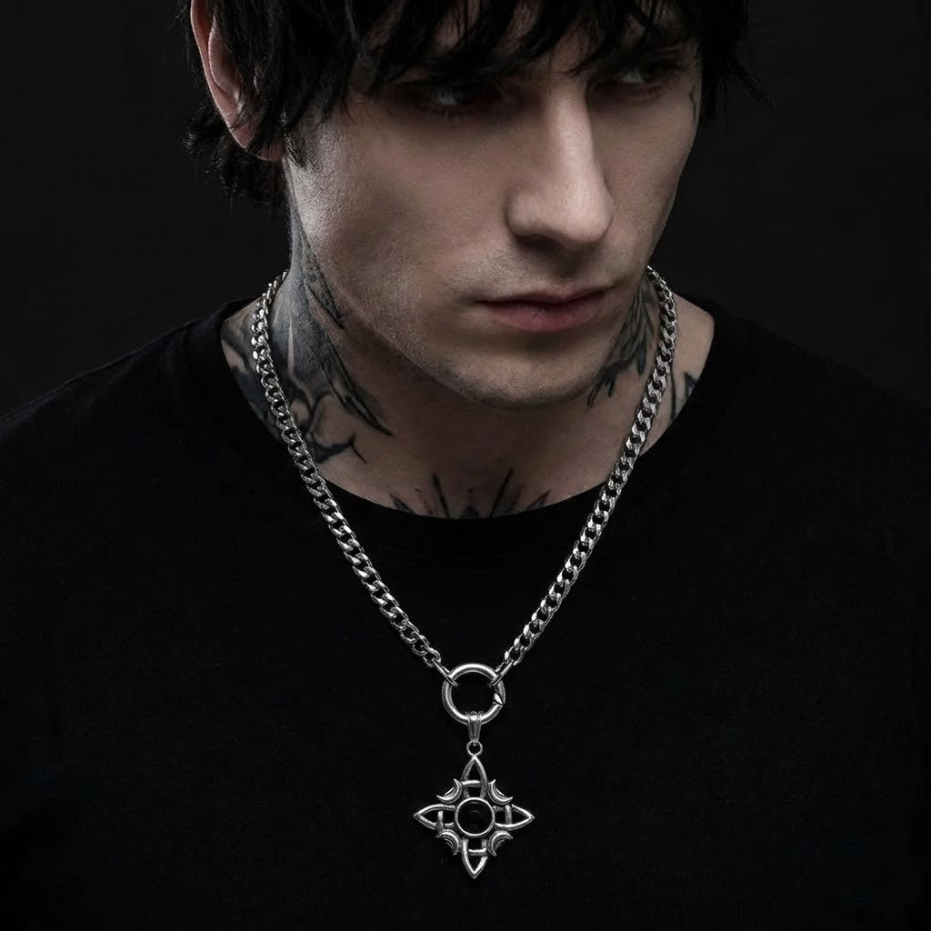 Stainless Steel Sentinel Lunar Knot Necklace