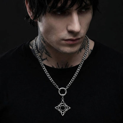 Stainless Steel Sentinel Lunar Knot Necklace