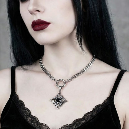 Stainless Steel Sentinel Lunar Knot Necklace