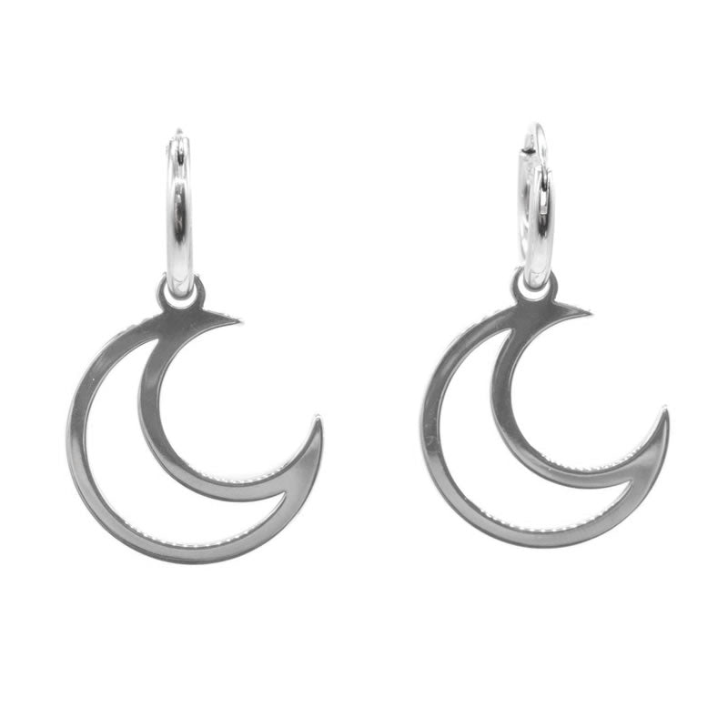 Moon Hoop Earrings