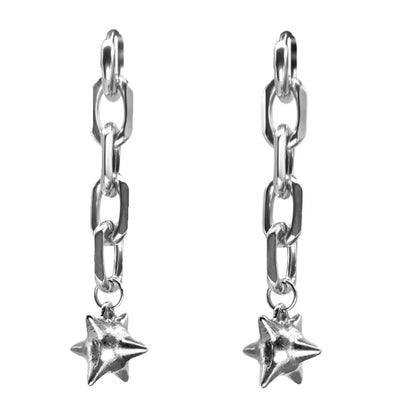 Spike Ball & Chain Drop Earrings