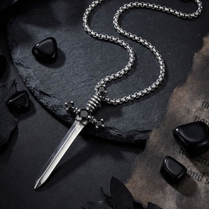 Obsidian Oath Sword Necklace