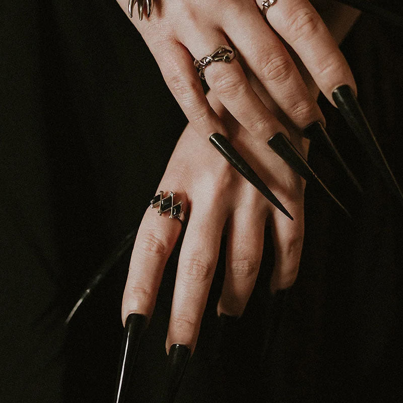 Obsidian Marrow Black Gemstone Ring