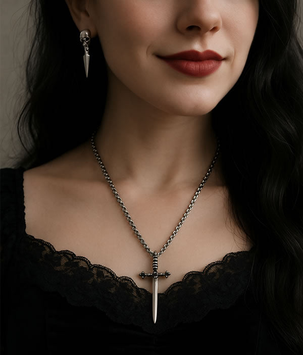 Obsidian Oath Sword Necklace