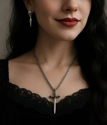 Obsidian Oath Sword Necklace