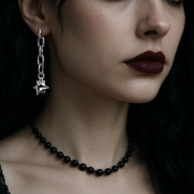 Spike Ball & Chain Drop Earrings