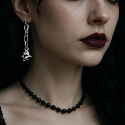 Spike Ball & Chain Drop Earrings