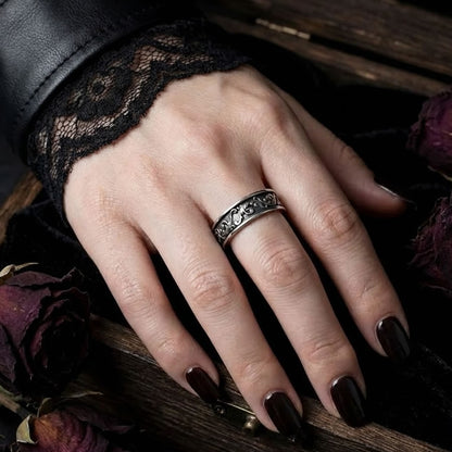 Stainless Steel Gothic Pattern Band Ring