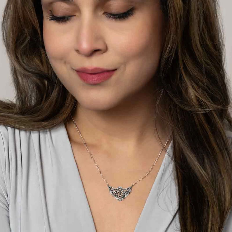 Sterling Silver Gothic Cathedral Window Necklace