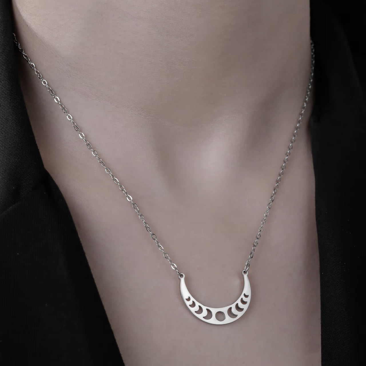 Lunar Moon Phase Crescent Necklace