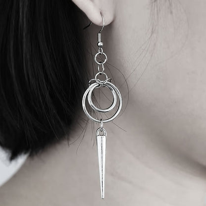 Chainmail Spike & Ring Dropper Earrings