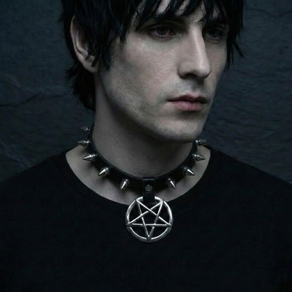 Darcy Pentacle Spike Choker Necklace