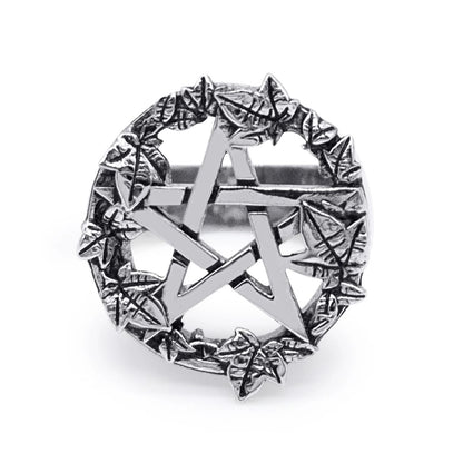 Green Witch Pentacle Statement Ring