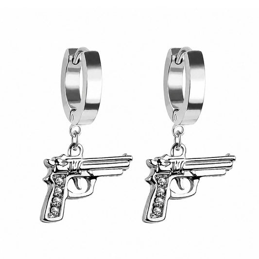 Pistol Huggie Hoop Earrings