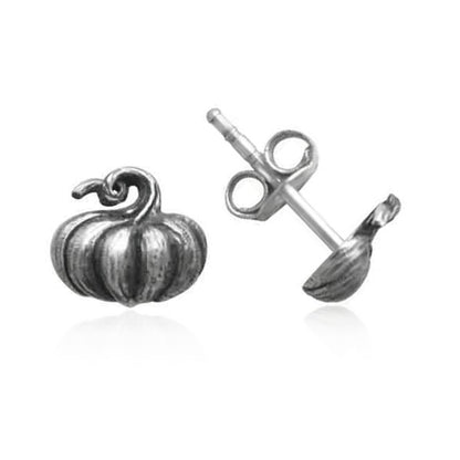 Sterling Silver Pumpkin Stud Earrings