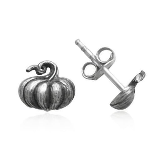 Sterling Silver Pumpkin Stud Earrings