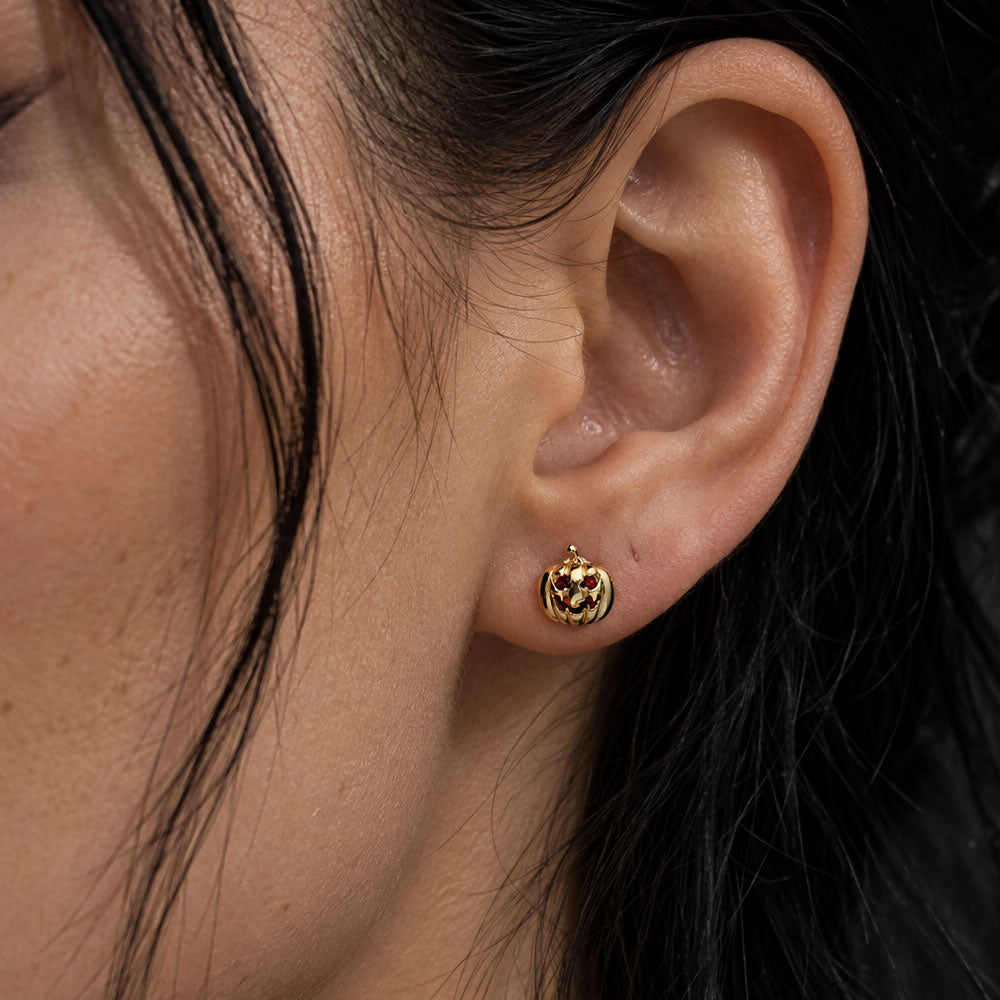 Pumpkin Stud Earrings (Gold)