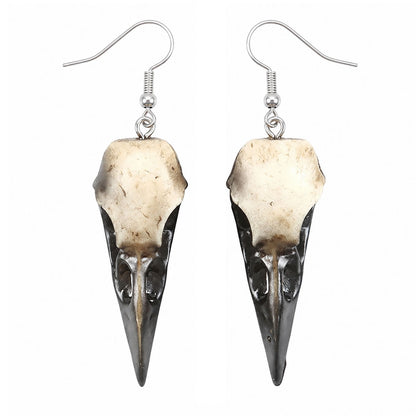 Crow Skull Dangle Earrings